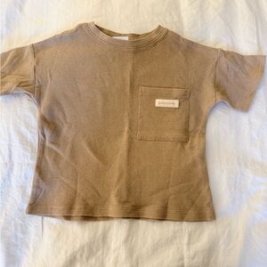 Zara Kids Beige Short Sleeve Tee with Pocket